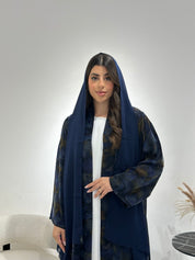C 1348 Blue Gold Abaya