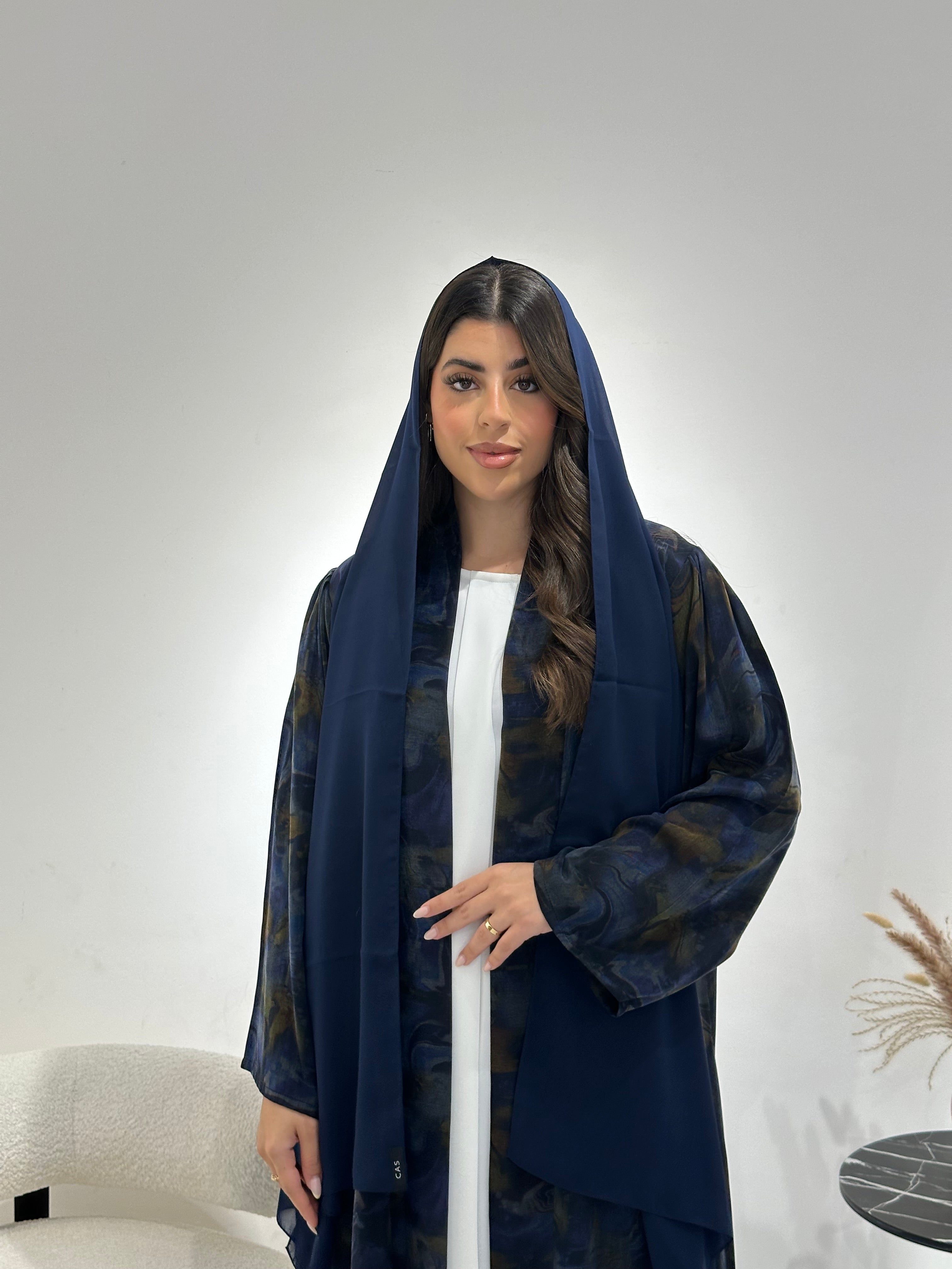 C 1348 Blue Gold Abaya