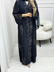 C 1529 Black Printed Abaya