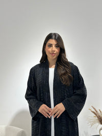 C 1347 Grey black Abaya - XS / 49