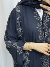 C 1529 Black Printed Abaya