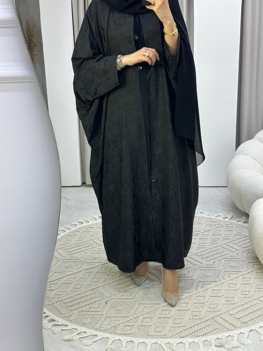 RTW Floral Black Bisht Abaya