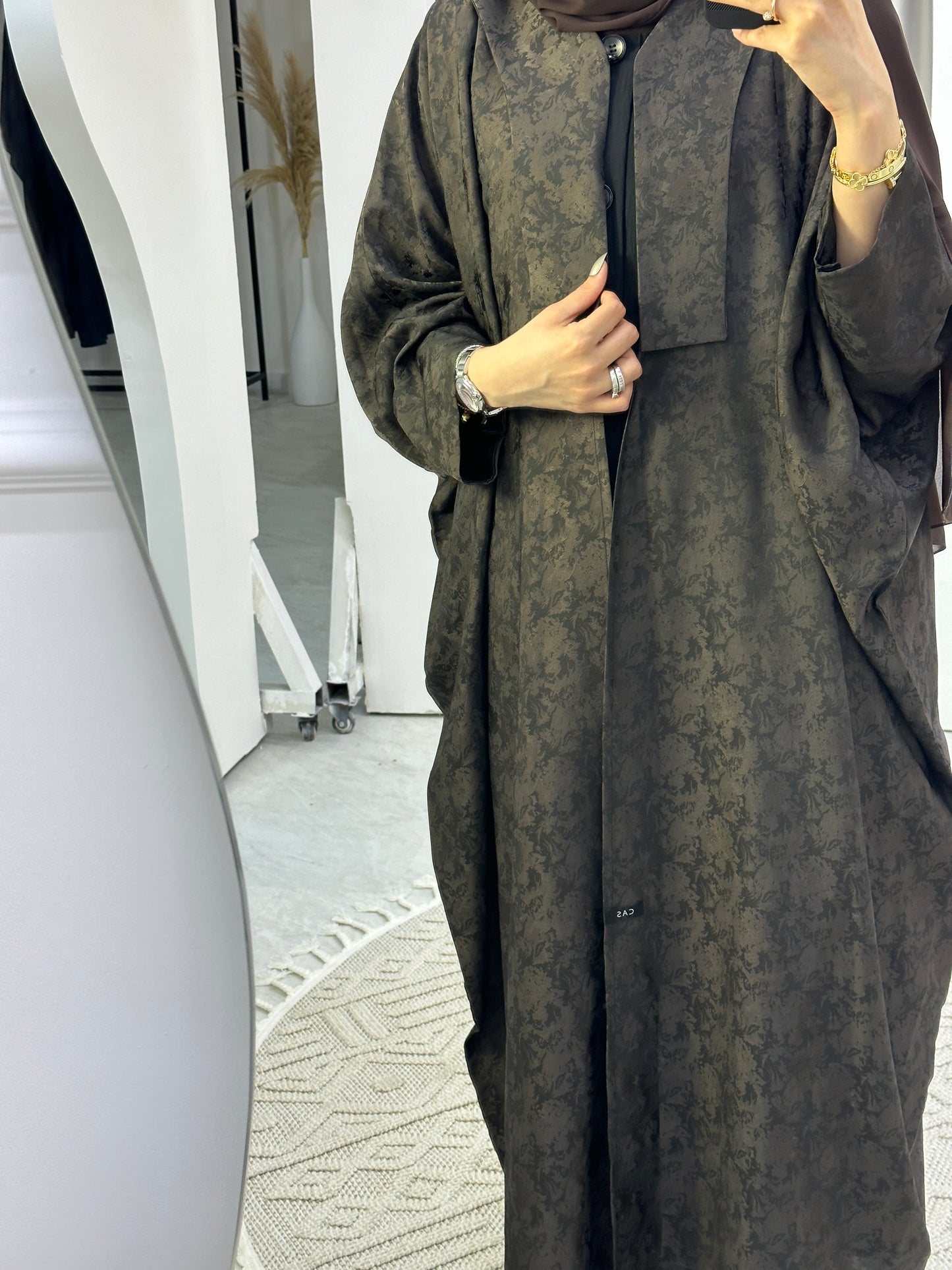 C Floral Brown Bisht Abaya