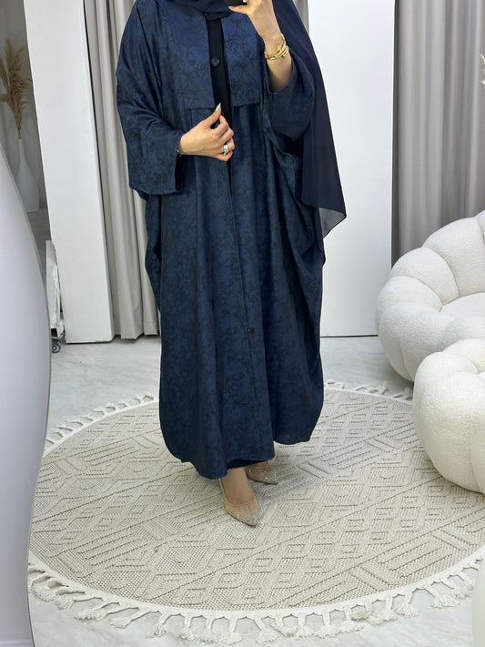 RTW Floral Blue Bisht Abaya