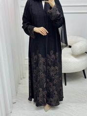 C 1532 Black Printed Abaya