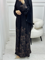 C 1532 Black Printed Abaya