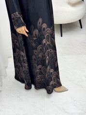 C 1532 Black Printed Abaya