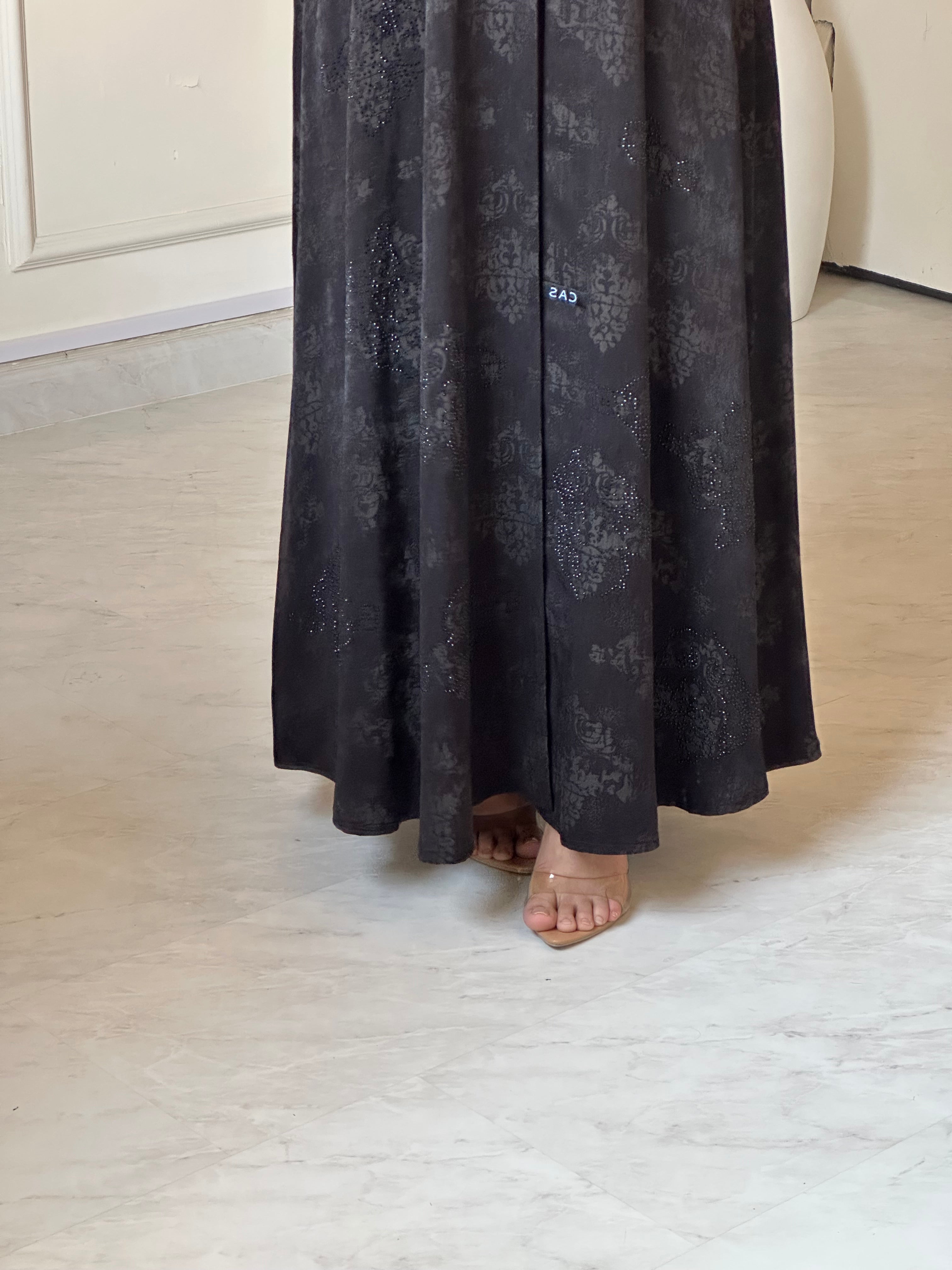 C RTW 0880 Black Printed Abaya
