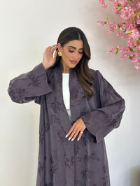 C 1164 Purple Premium Printed Abaya - XS / 49