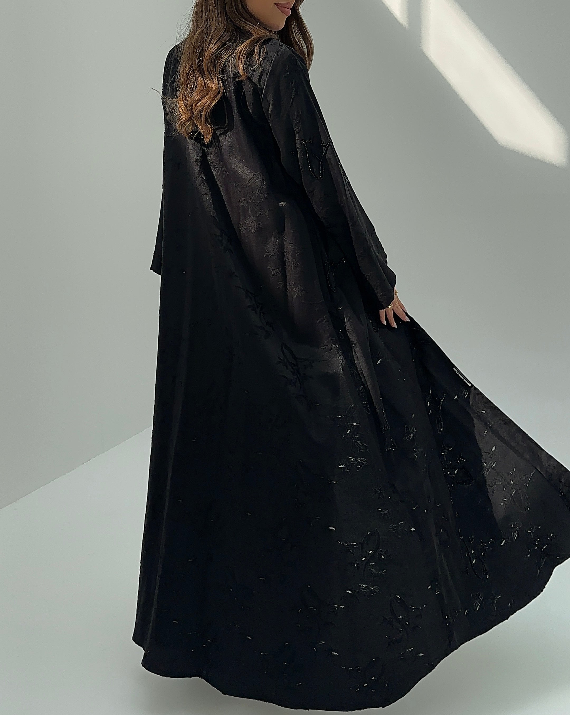 C 1856 Black Beaded Abaya