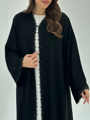 C 1857 Black Lace Abaya