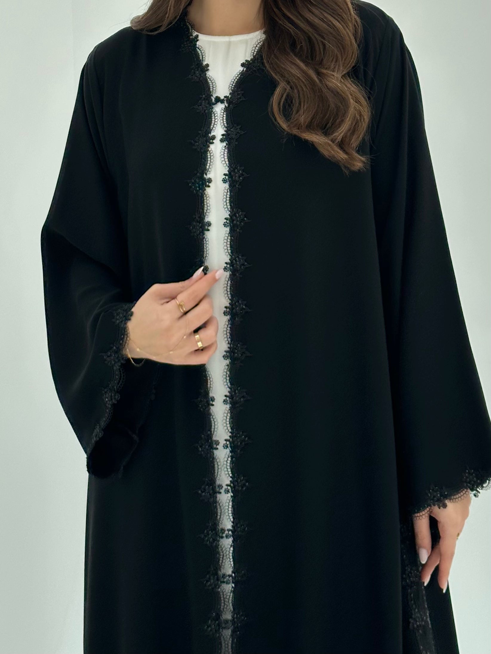 C 1857 Black Lace Abaya
