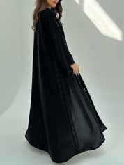 C 1857 Black Lace Abaya