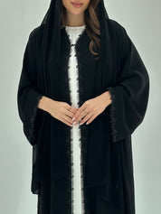 C 1857 Black Lace Abaya