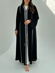 C 1858 Black Lace Abaya
