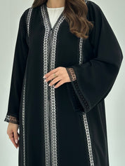 C 1858 Black Lace Abaya