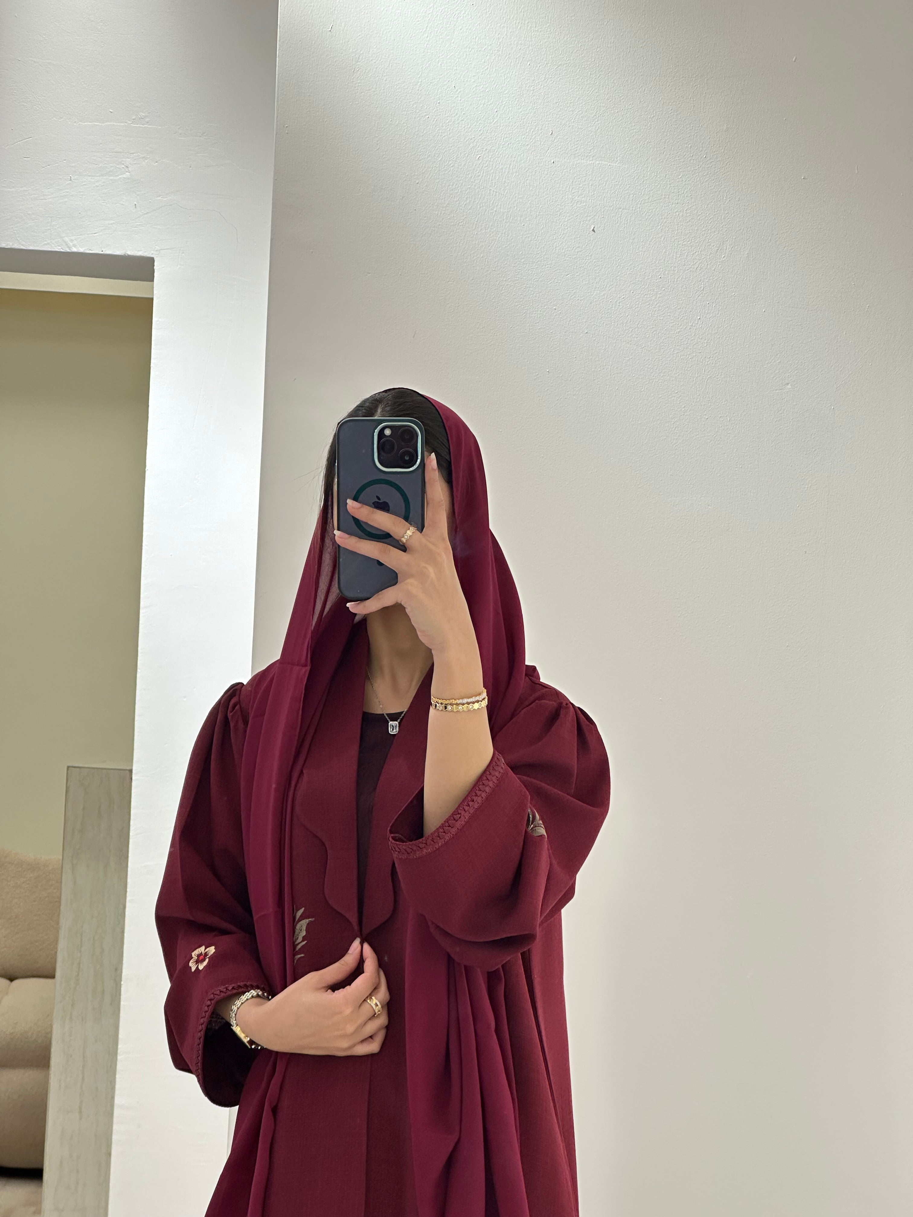 C 0884 Red Eid Abaya