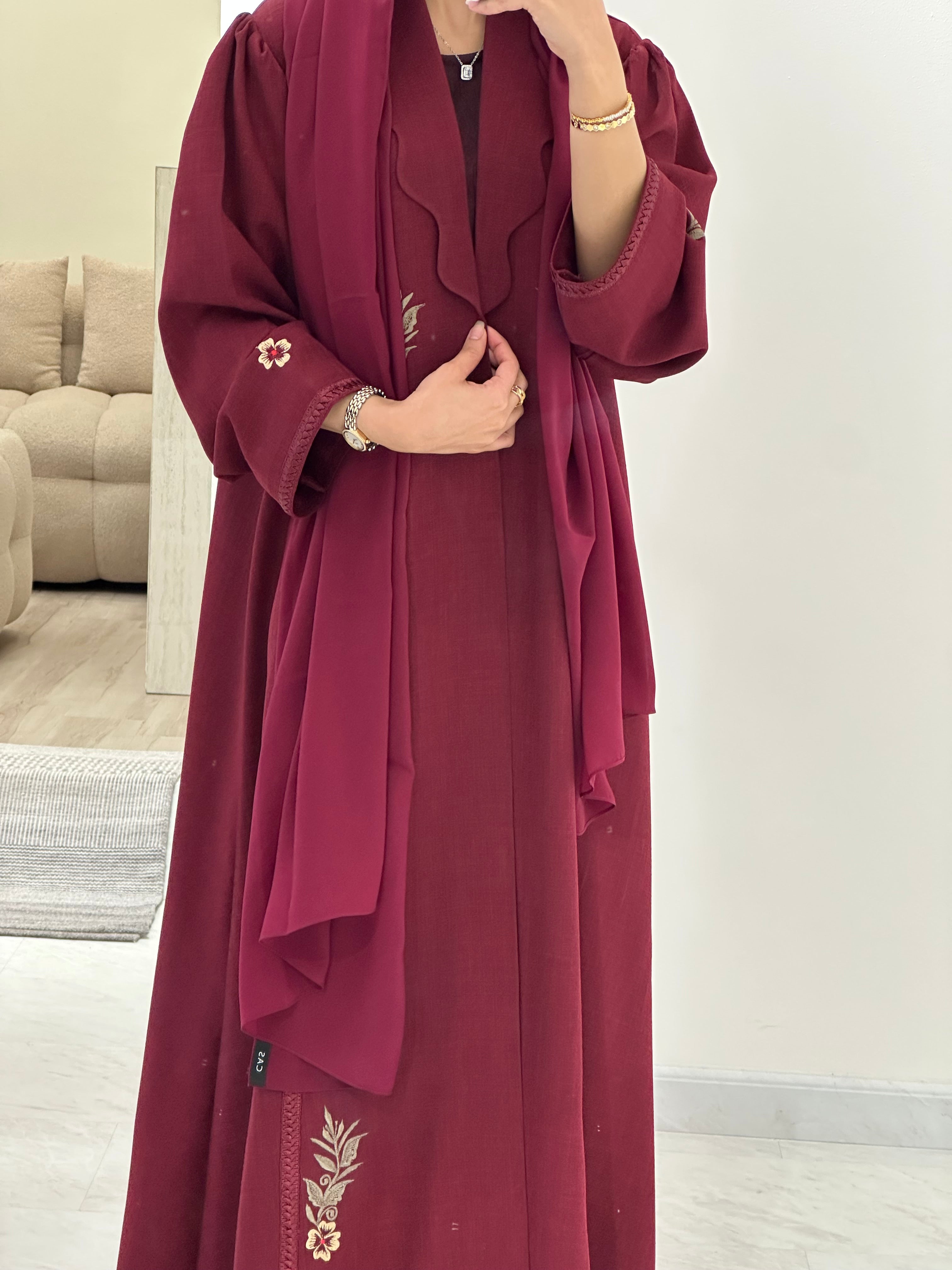 C 0884 Red Eid Abaya