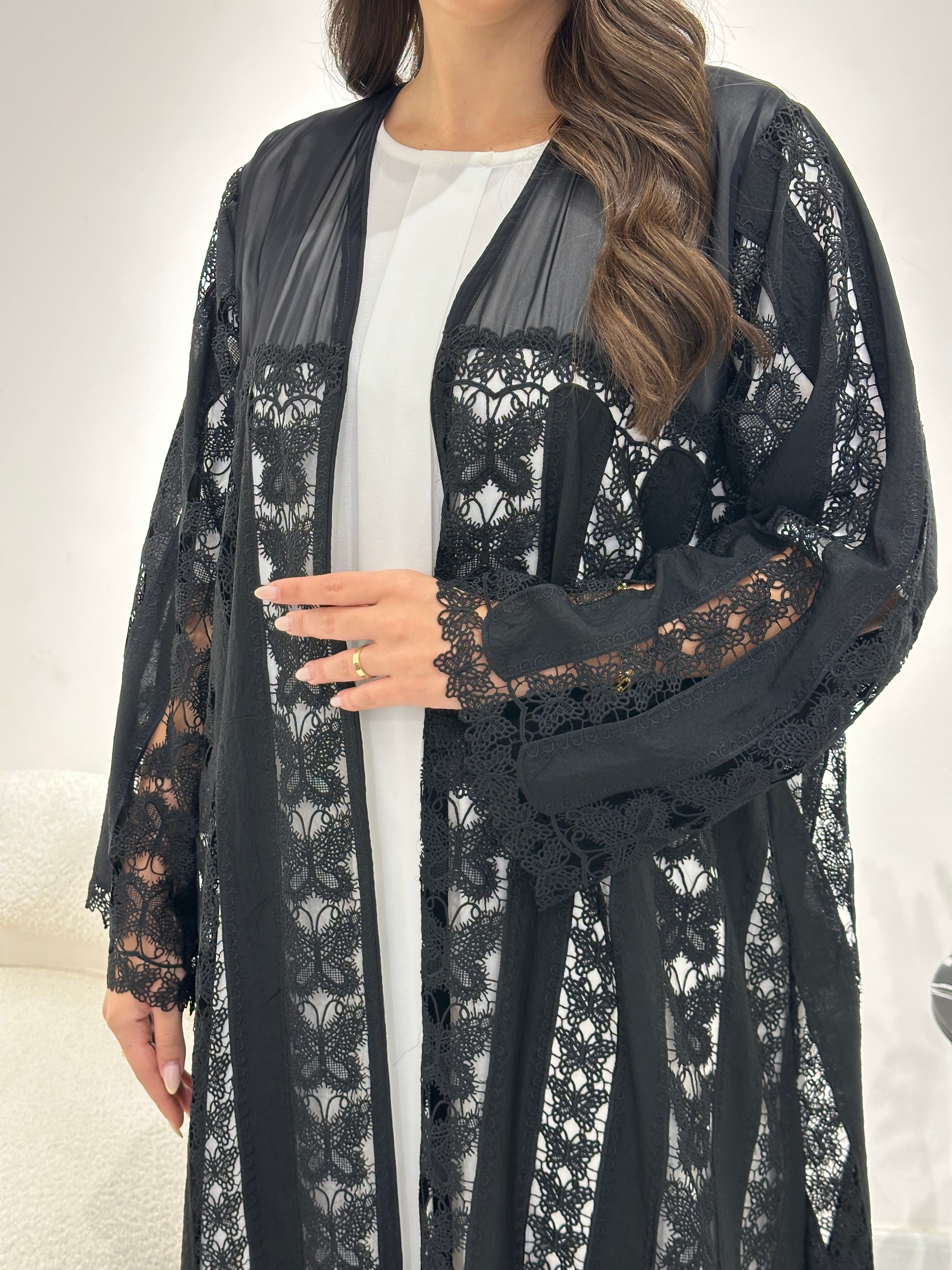 C 1354 Black Butterfly Abaya