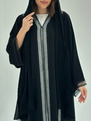 C 1858 Black Lace Abaya
