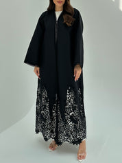 C 1859 Black Lace Abaya