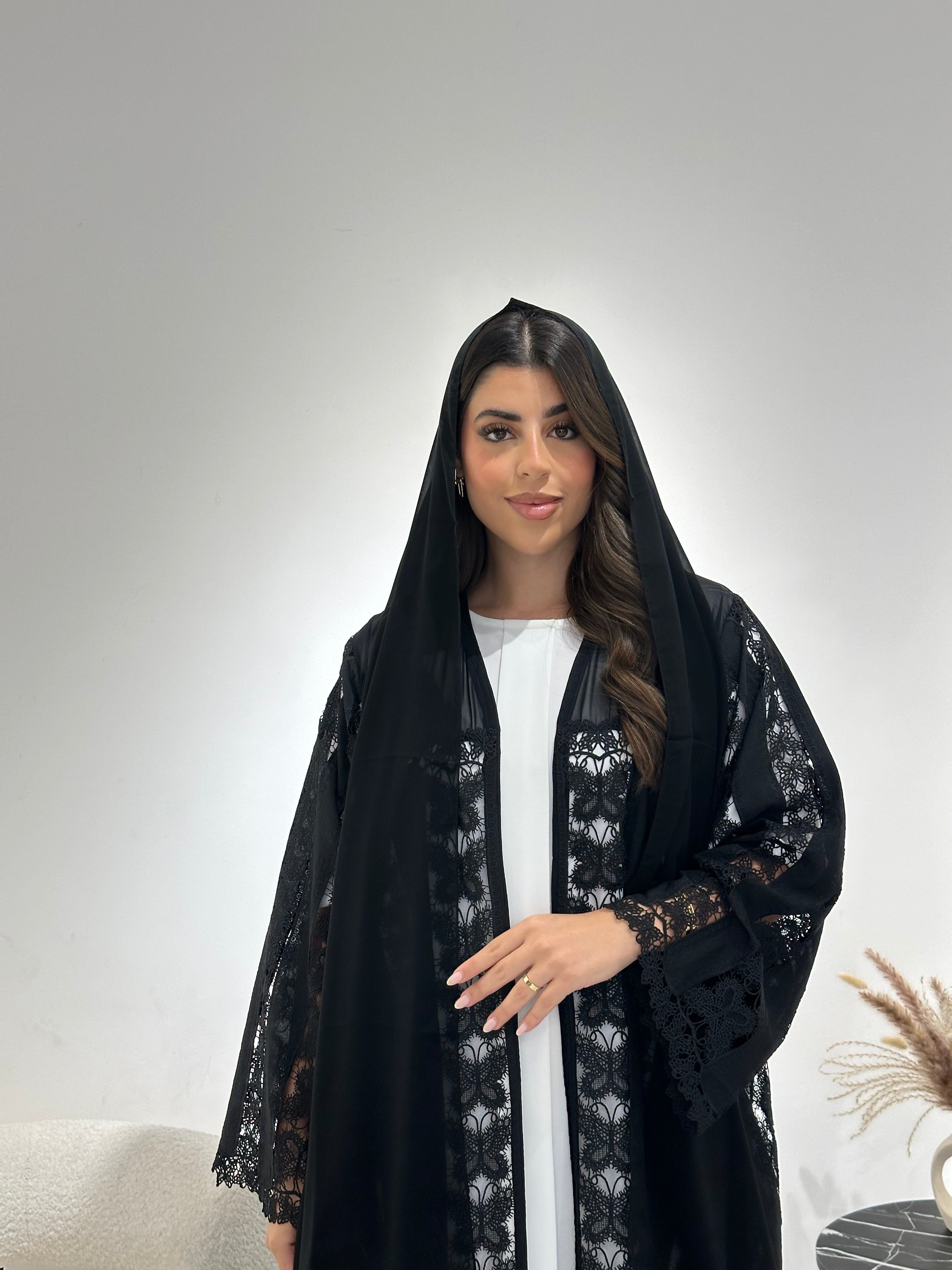 C 1354 Black Butterfly Abaya