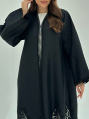 C 1859 Black Lace Abaya
