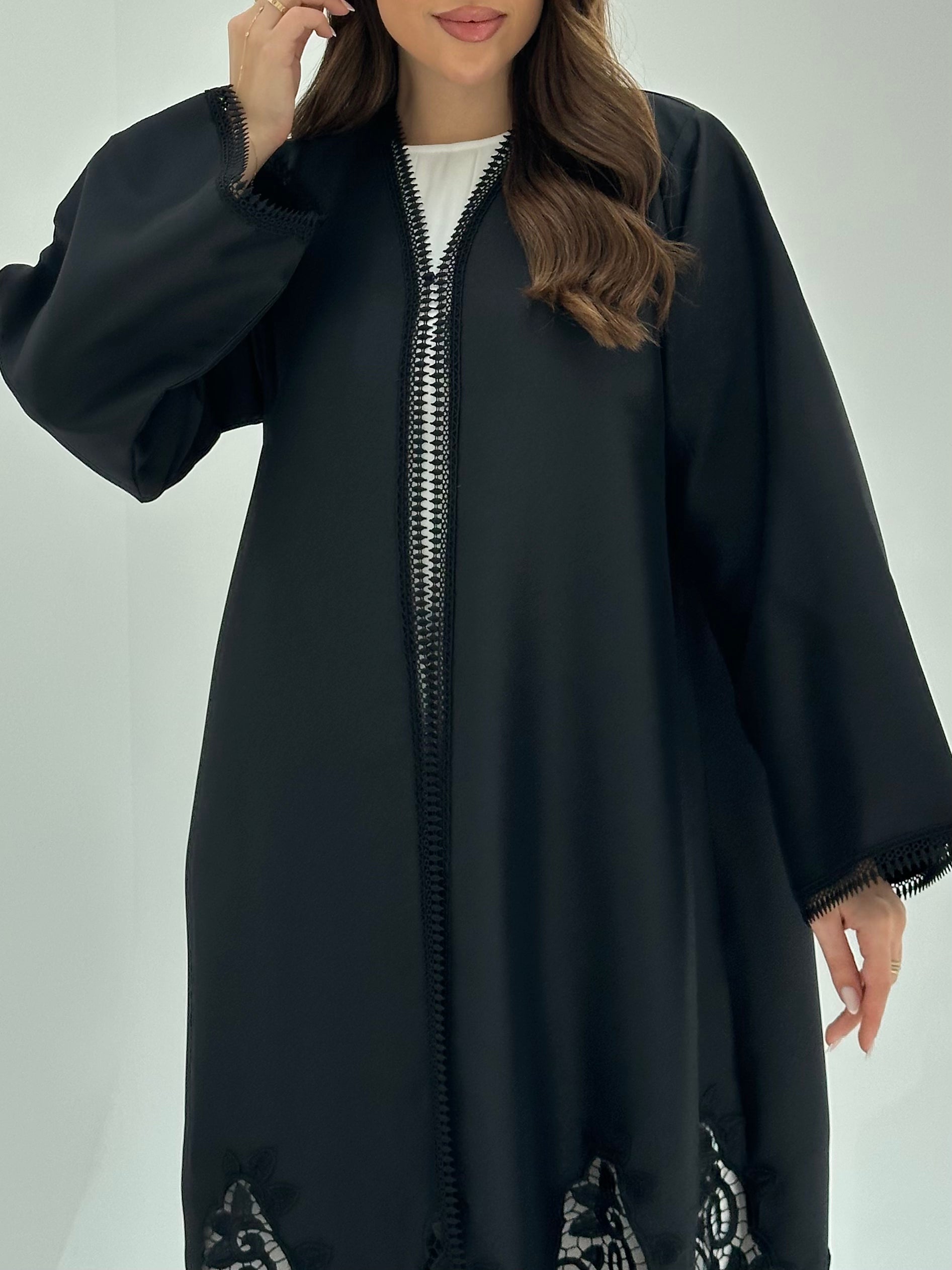 C 1859 Black Lace Abaya