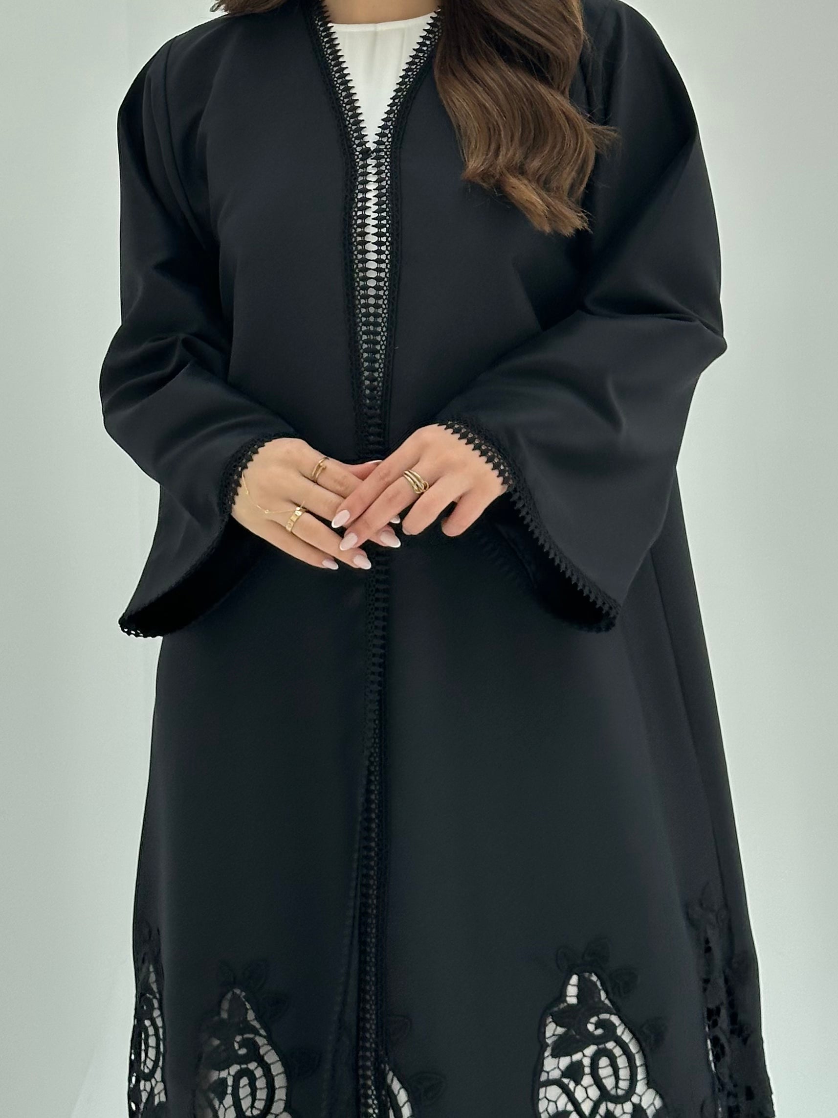 C 1859 Black Lace Abaya