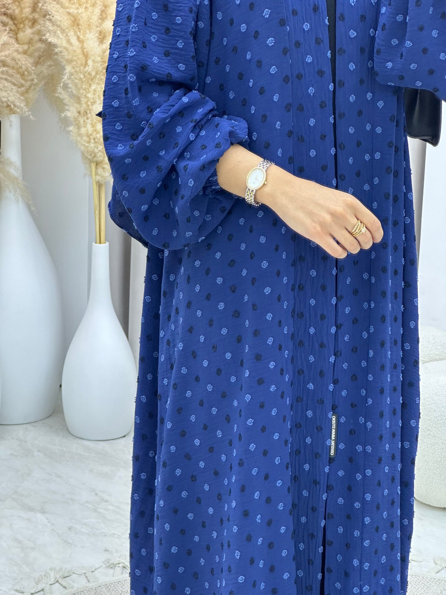 C 0202-01 Blue Dots Abaya