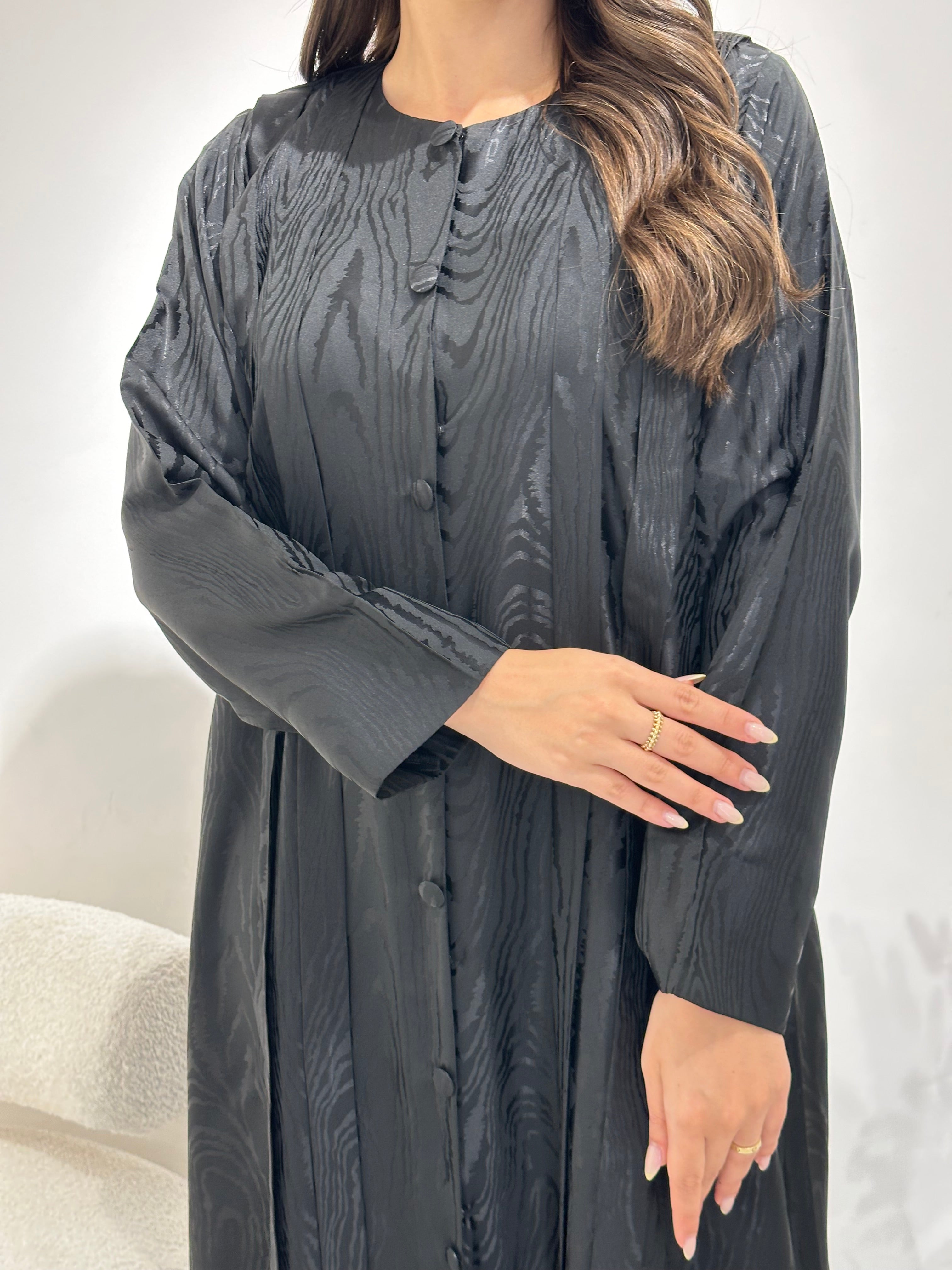 C 1355 Black Striped Abaya