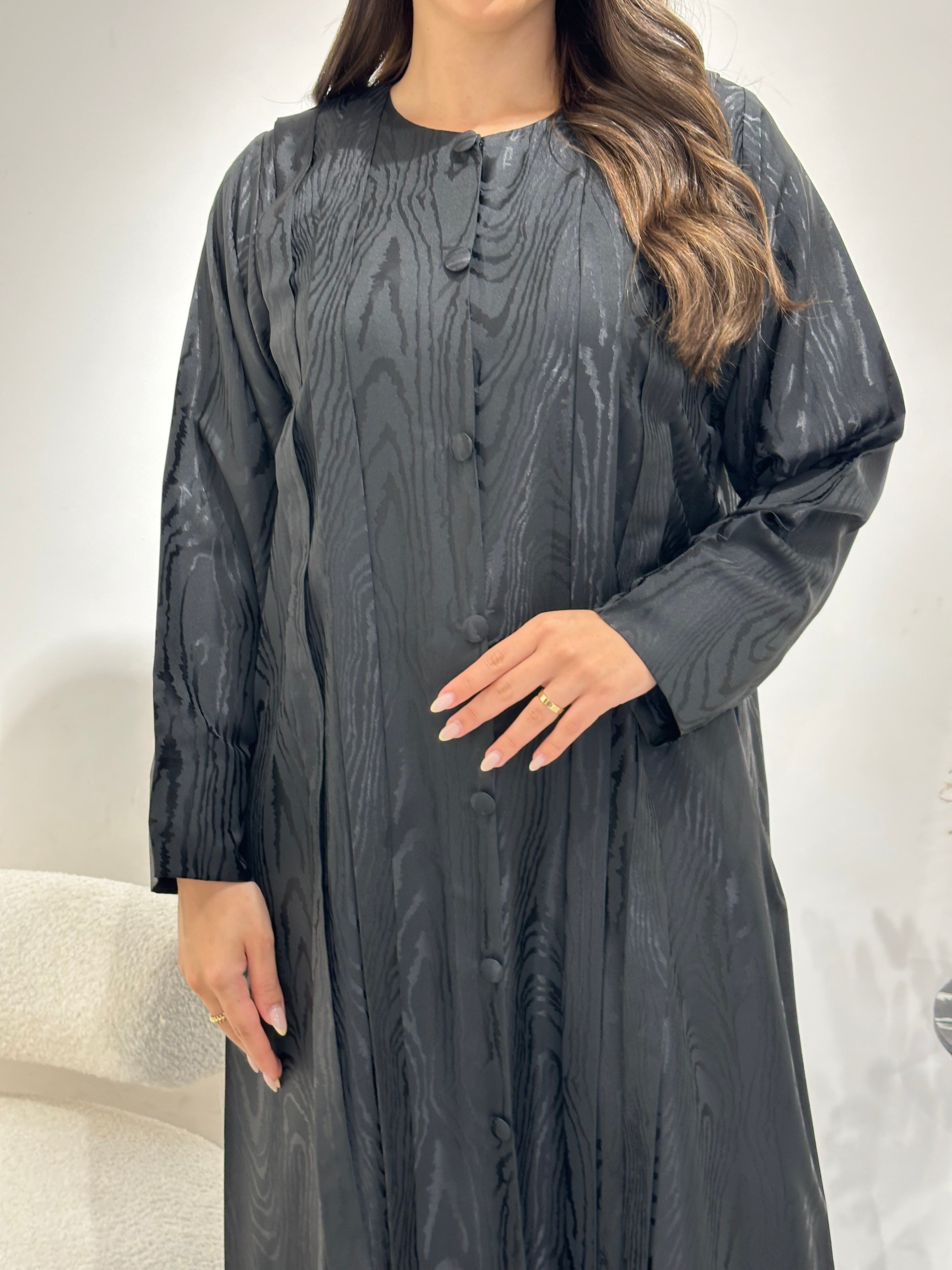C 1355 Black Striped Abaya