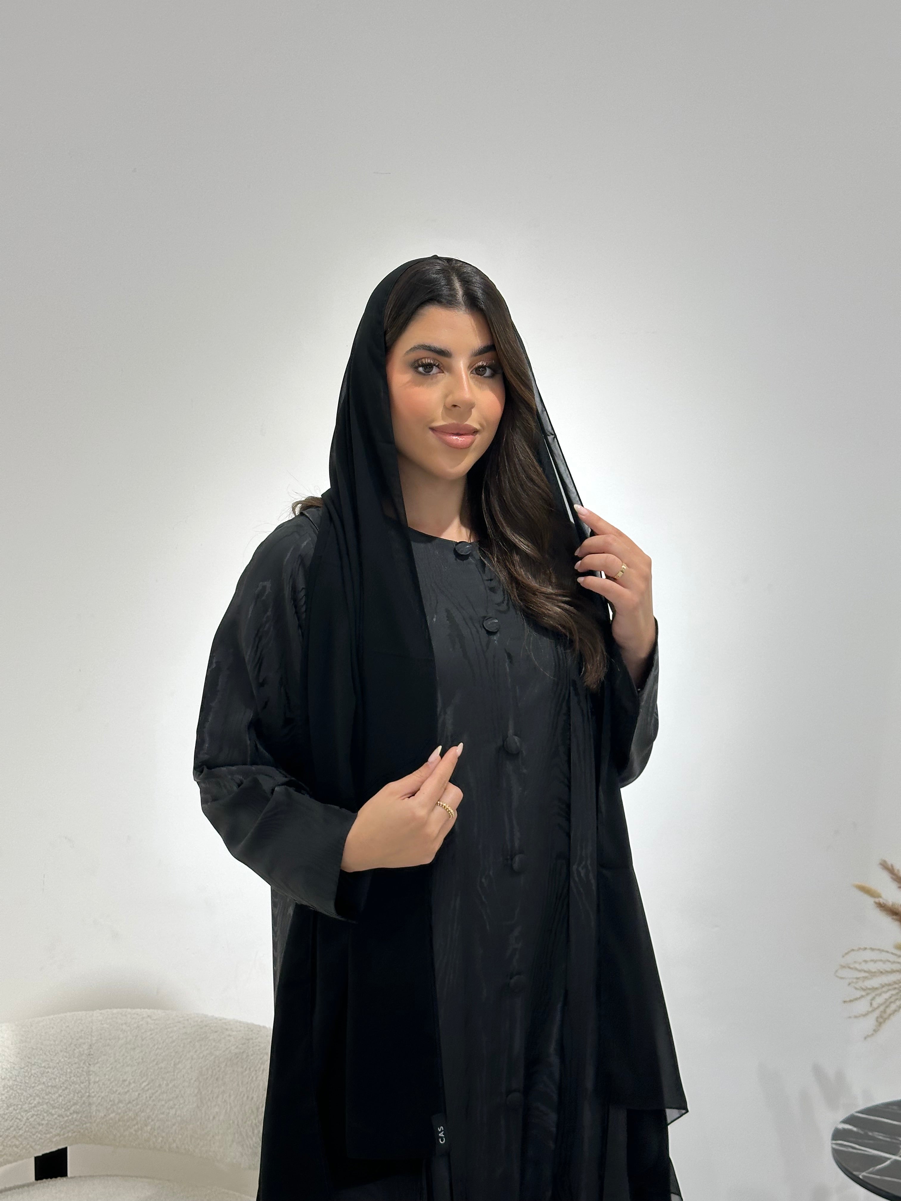 C 1355 Black Striped Abaya