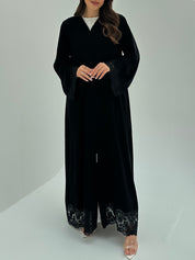 C 1861 Black Crystal Lace Abaya