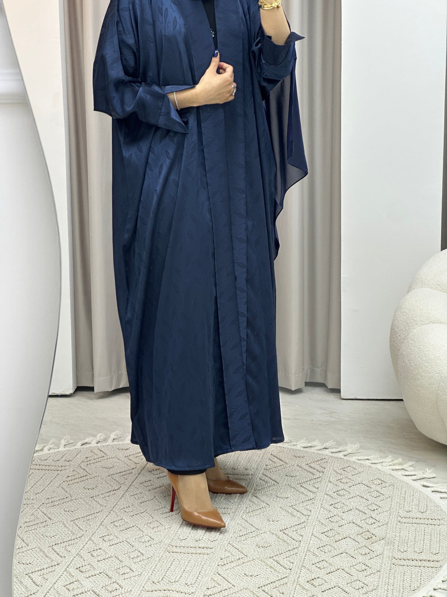 C RTW Blue Leaf Bisht Abaya