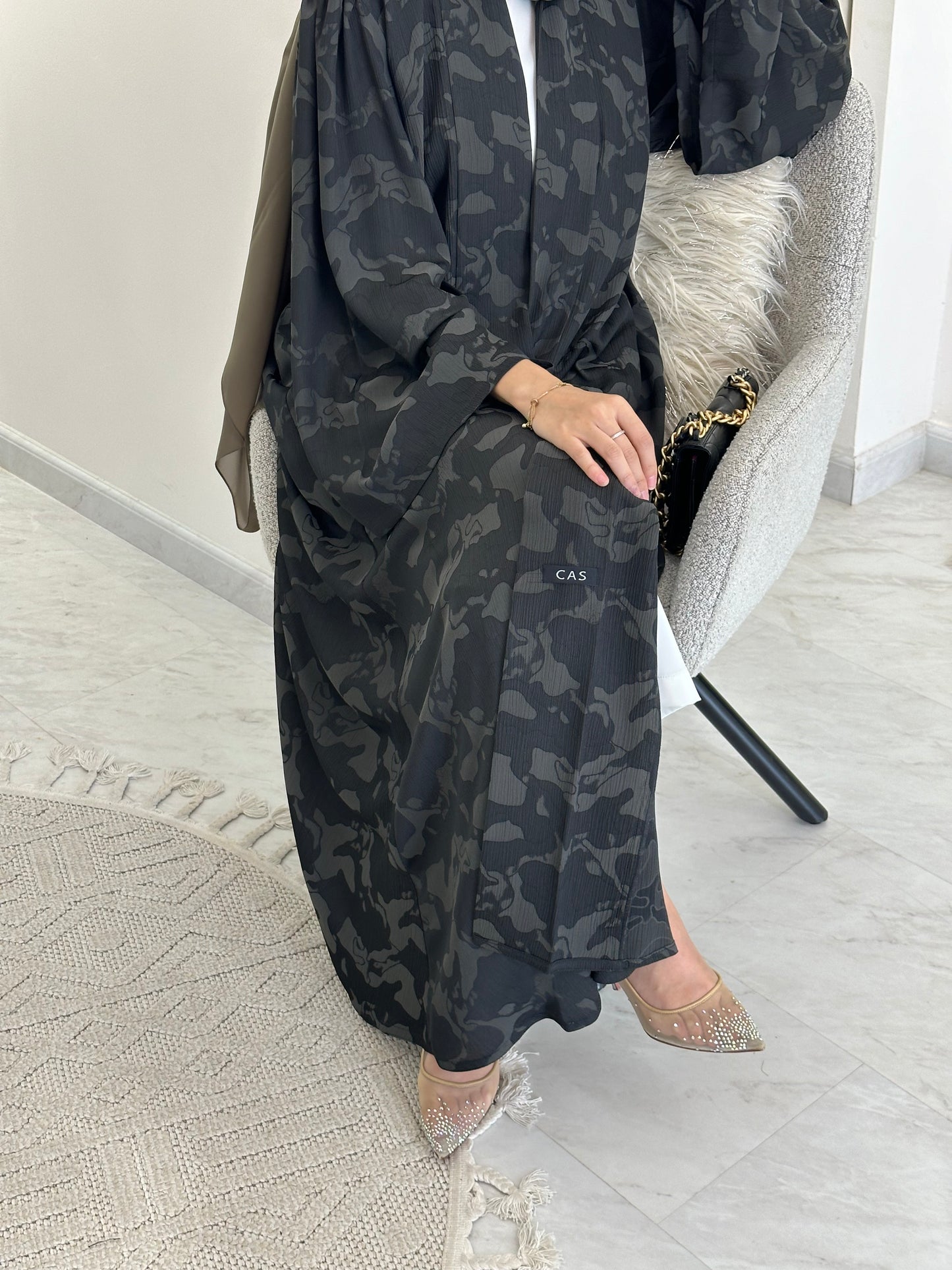 C 0367-04  Olive Army Printed Abaya