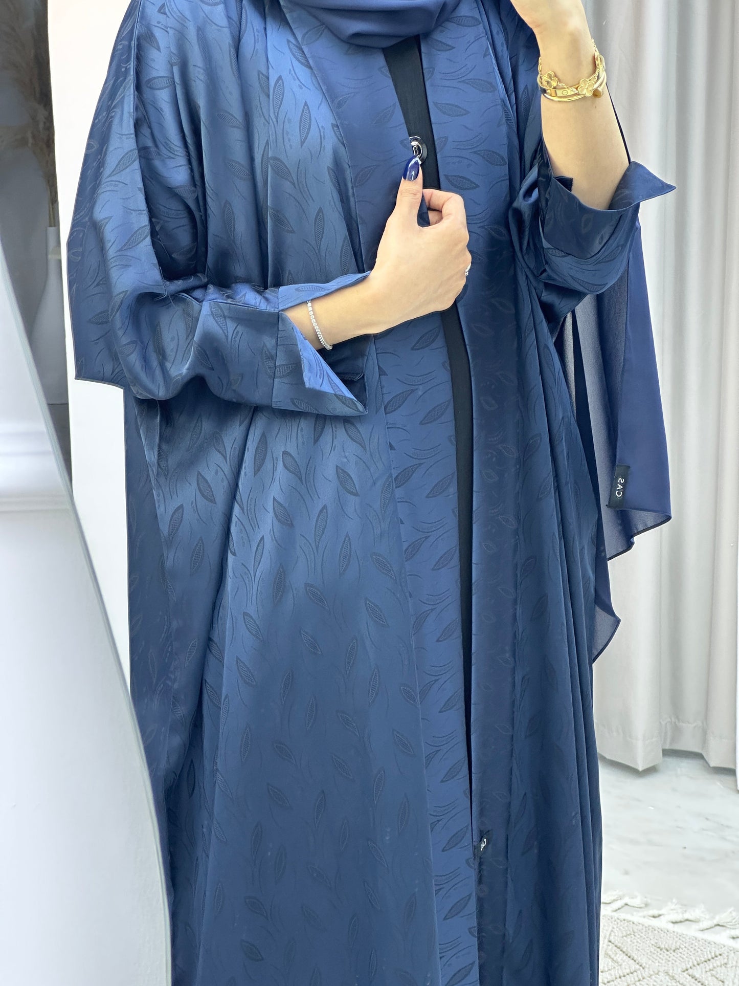 C RTW Blue Leaf Bisht Abaya