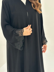 C 1861 Black Crystal Lace Abaya