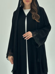 C 1861 Black Crystal Lace Abaya