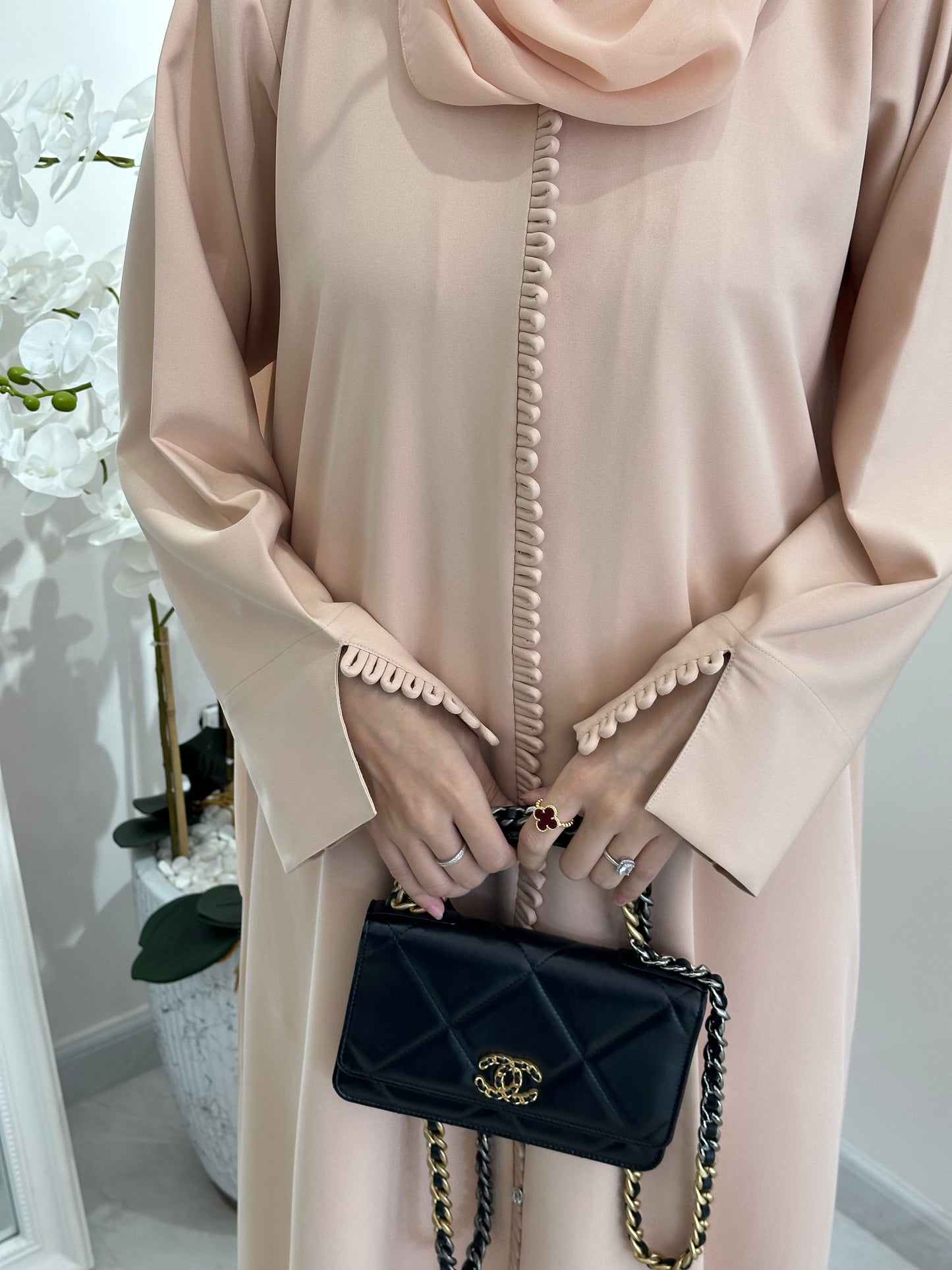 C 0372 Peach Abaya