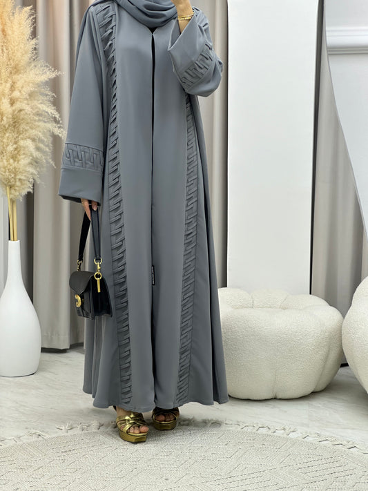 C 0200 Zigzag Grey Abaya