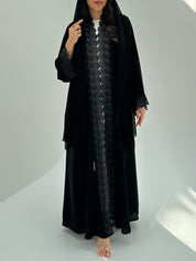 C 1862 Black Crystal Lace Abaya