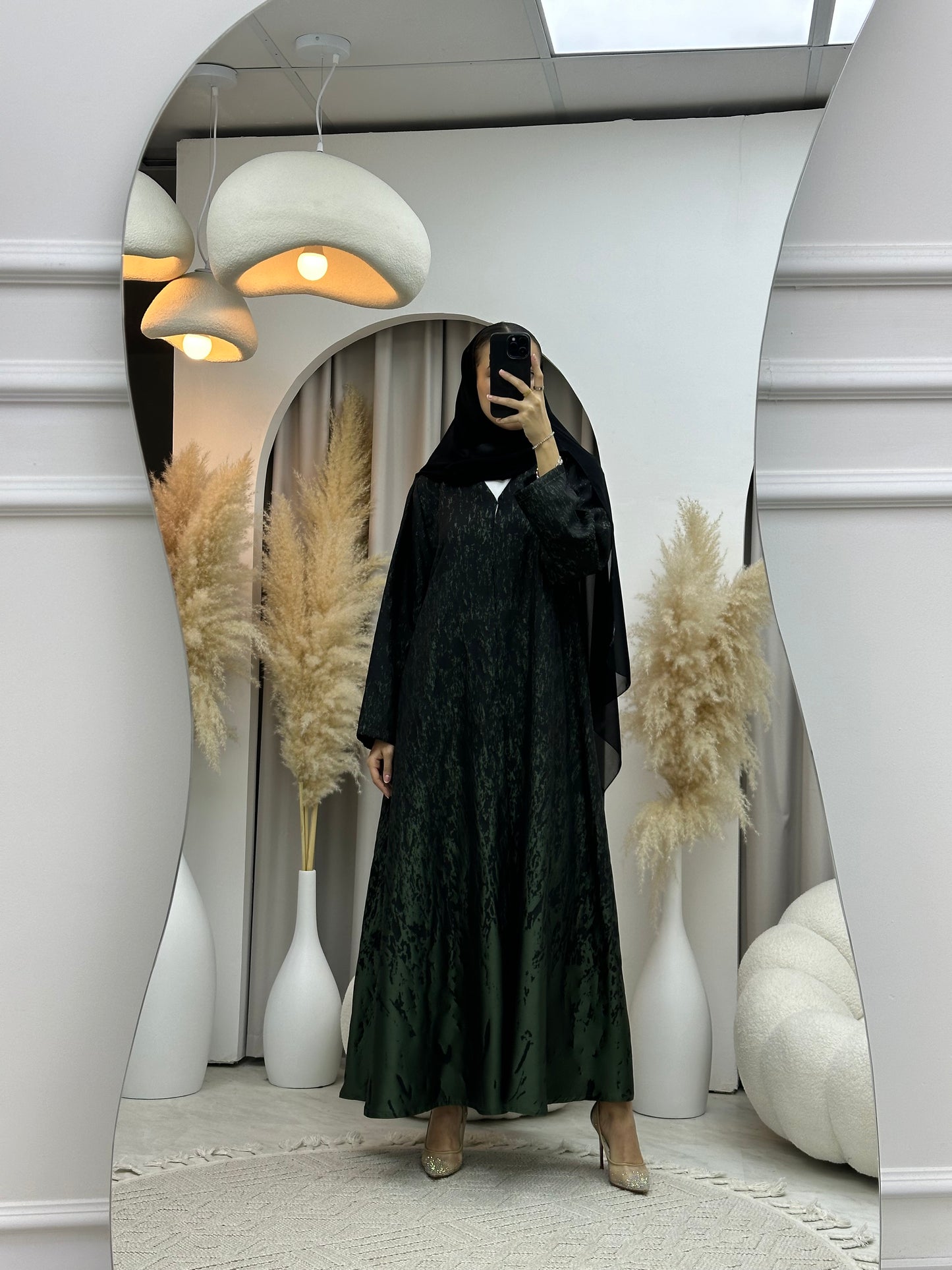 C 0001-03 Light Green Eid Kloosh Abaya