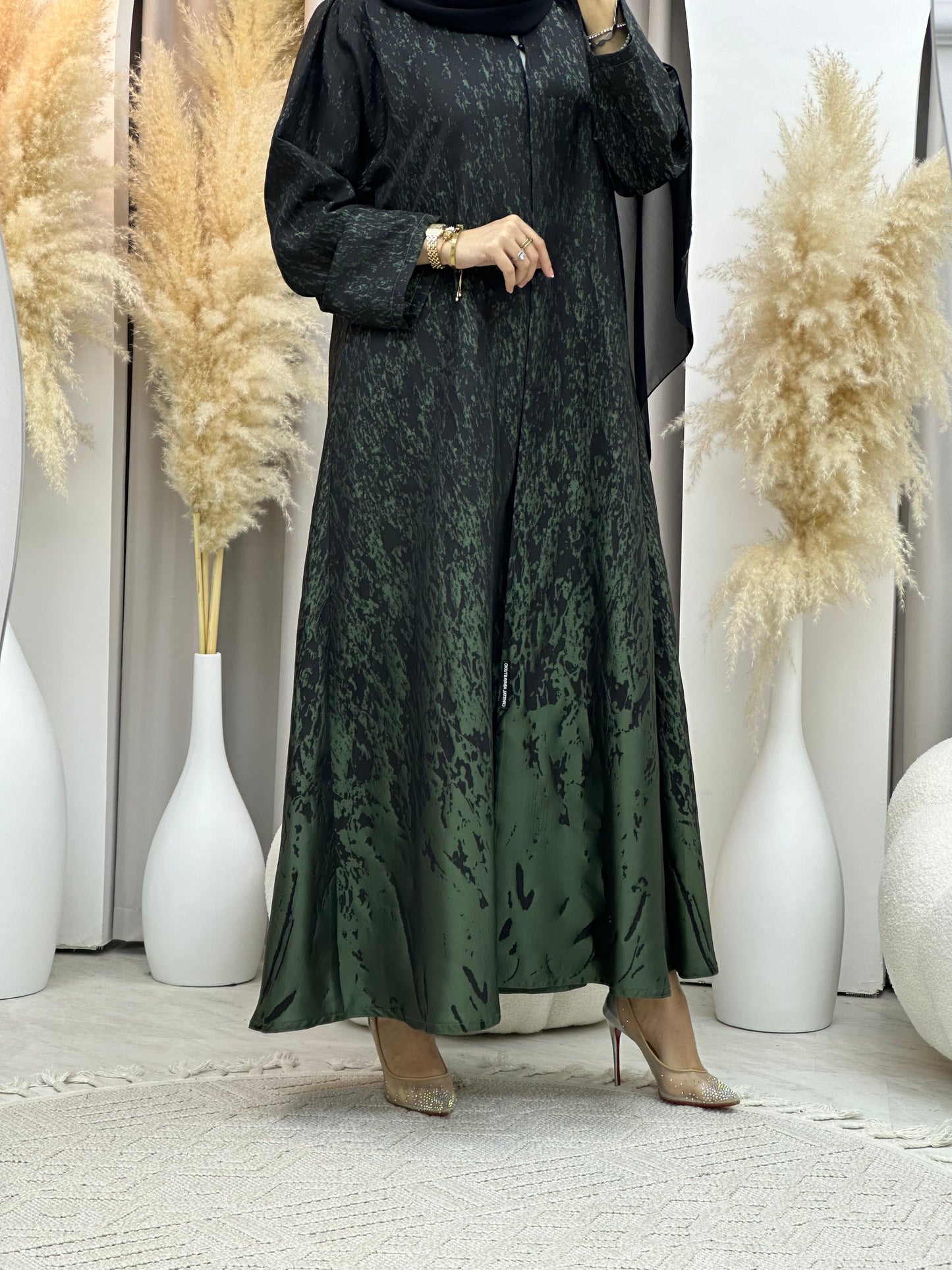 C 0001-03 Light Green Eid Kloosh Abaya