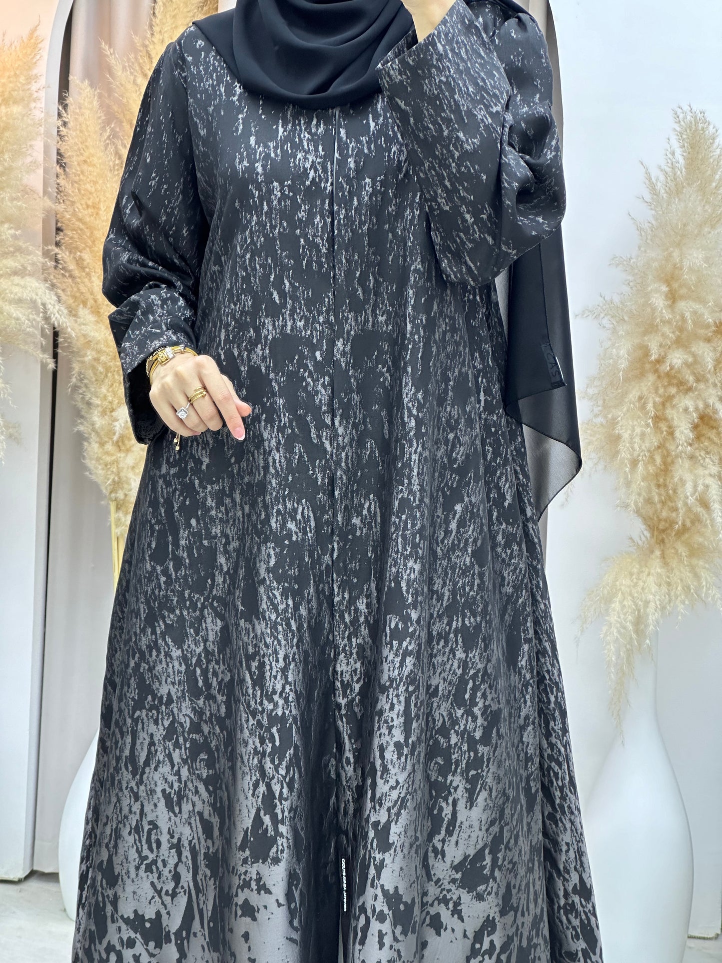 C RTW 0001-02 Grey Eid Kloosh Abaya