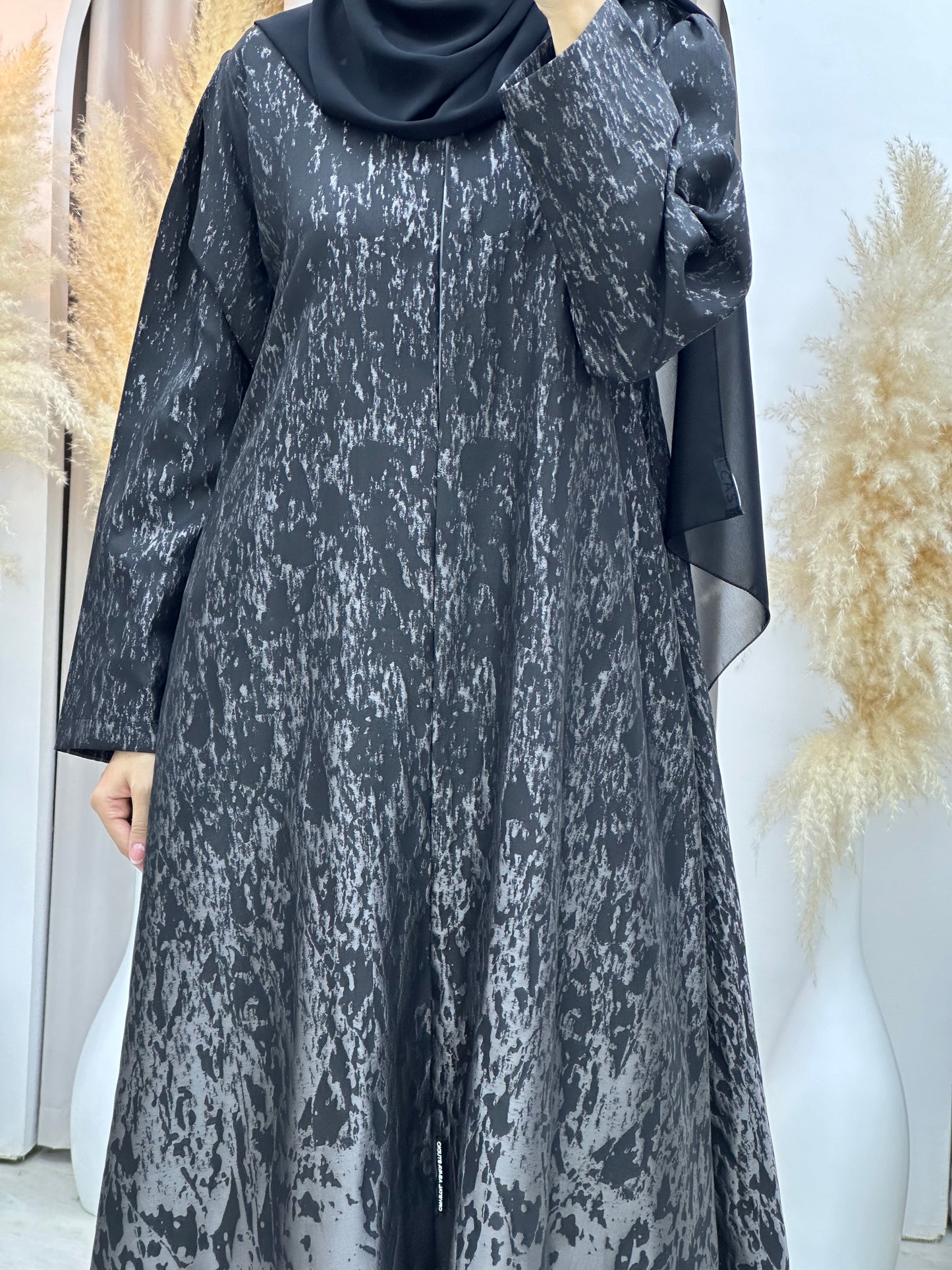 C 0001-02 Grey Eid Kloosh Abaya