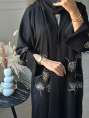 C 0889 Black Beaded Abaya