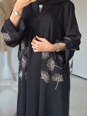 C 0889 Black Beaded Abaya
