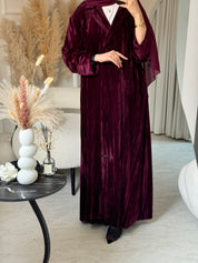 C RTW Maroon Velvet Abaya