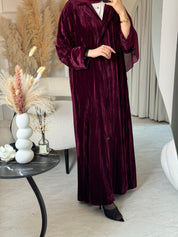 C RTW Maroon Velvet Abaya